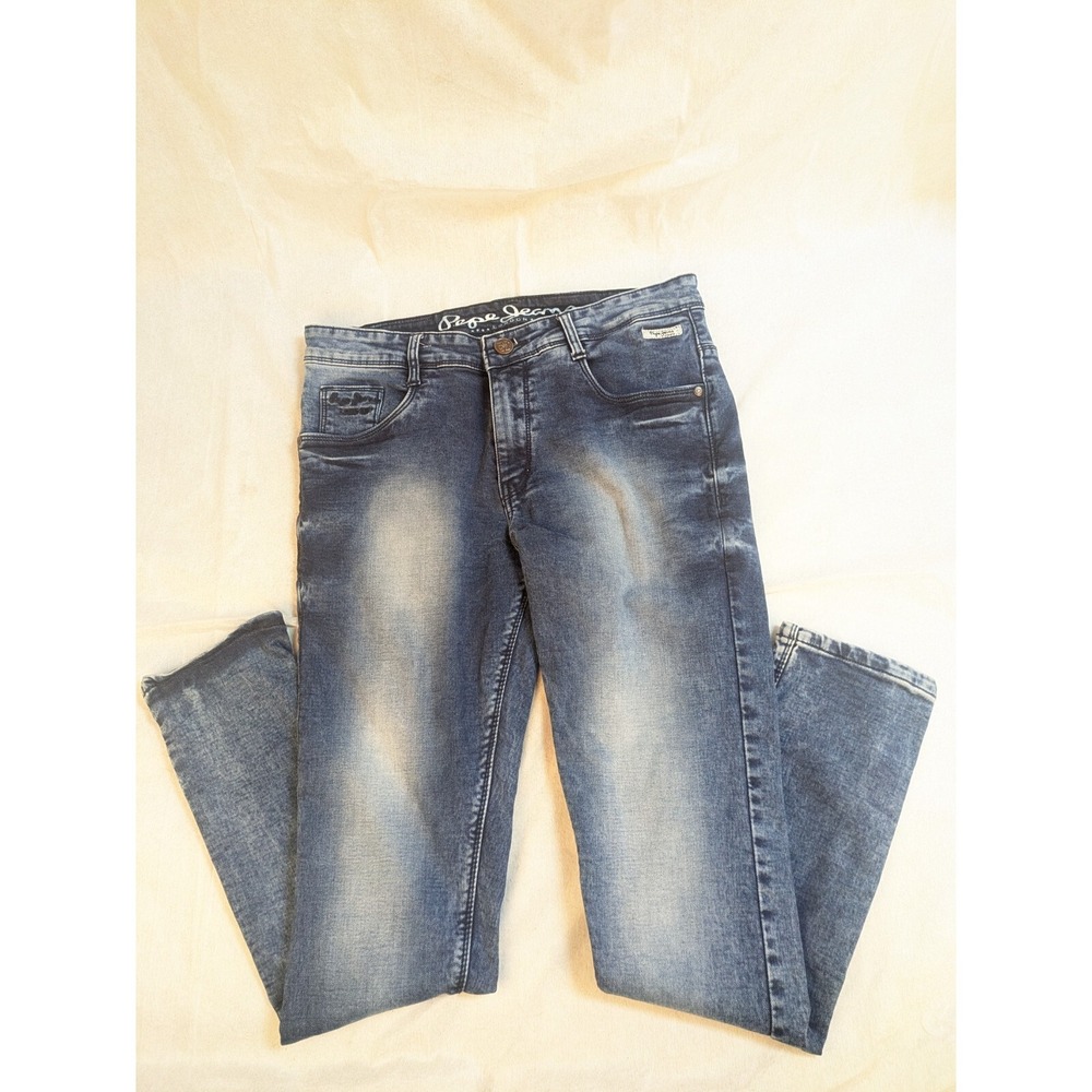 Pepe Womens Jeans 34 Blue‎ Distressed Denim Skinny